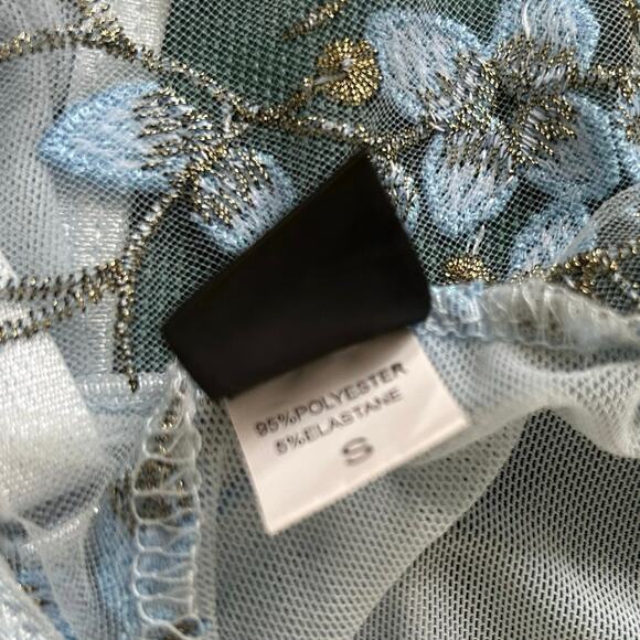 Women Sheer Lace Brami Bralette Wireless Fairy Princess Lingerie Blue Size Small - Picture 5 of 7